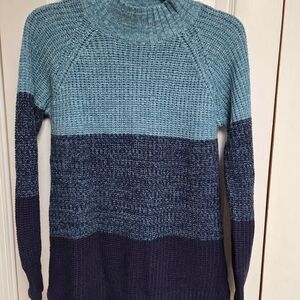 Jason Maxwell womens Large mock turtleneck striped sweater new without tags